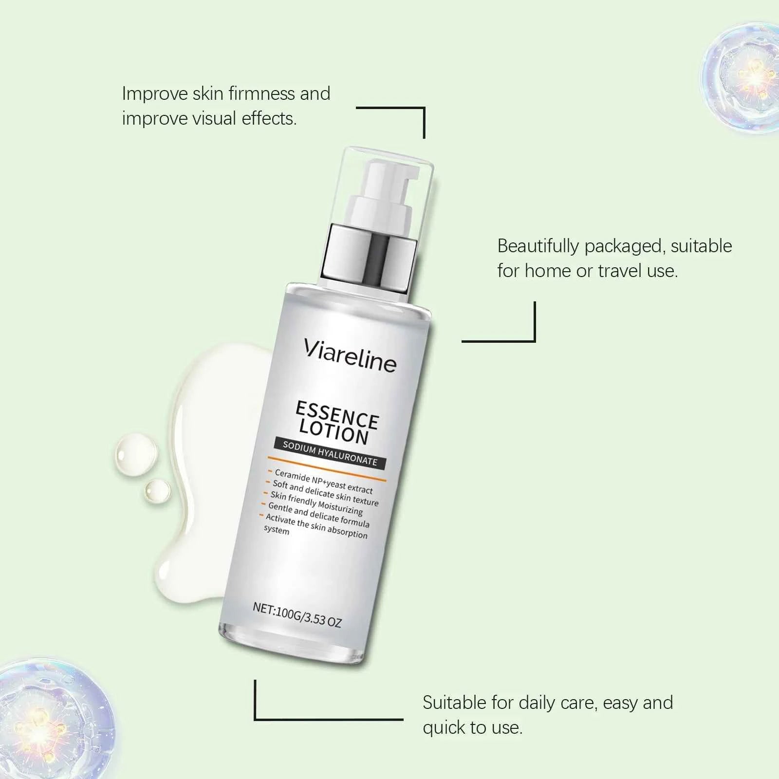 Viareline Moisturizing Facial Serum Set Nicotinamide Hyaluronic Acid Brighten Skin Facial Tighten Reduce Wrinkles Soften Serum