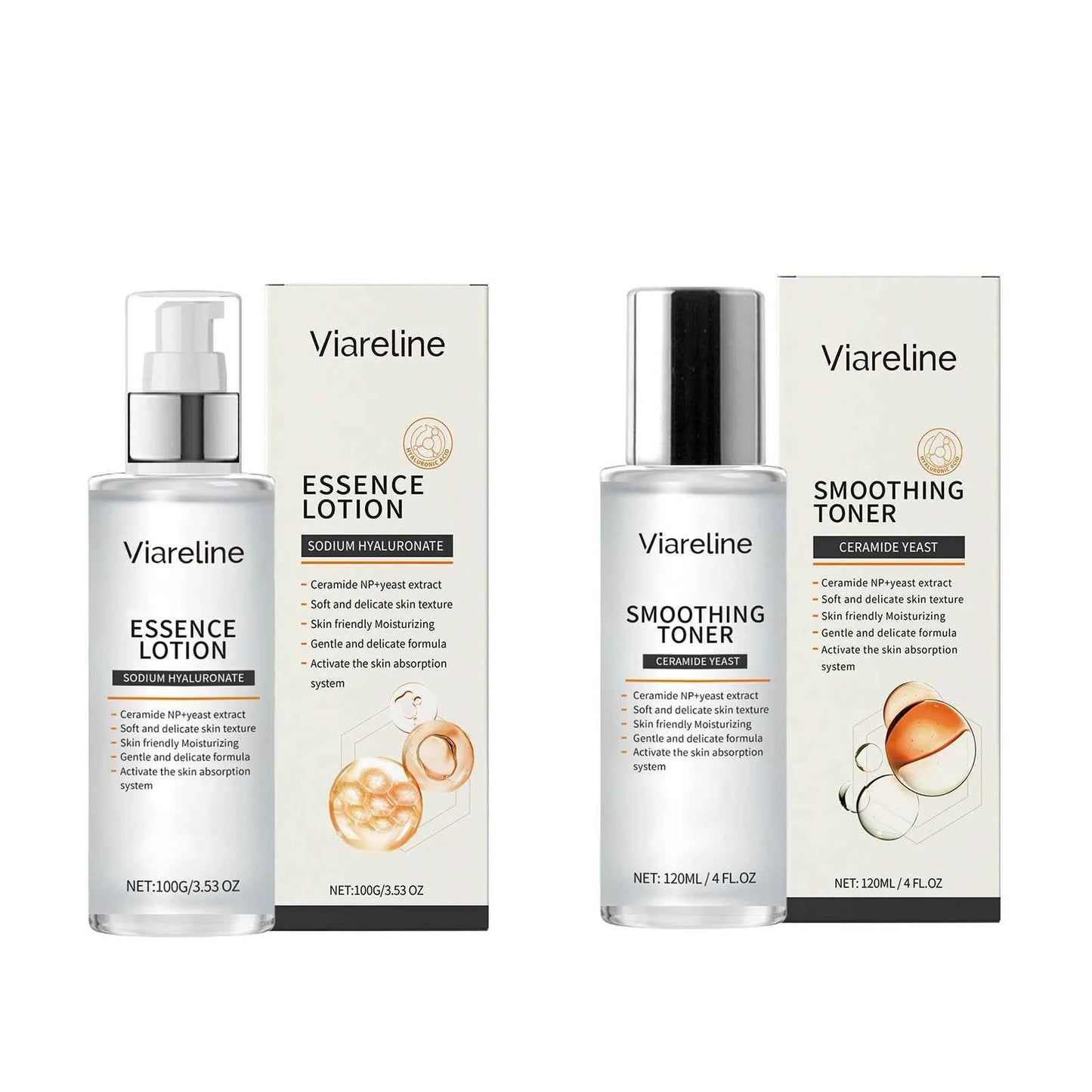 Viareline Moisturizing Facial Serum Set Nicotinamide Hyaluronic Acid Brighten Skin Facial Tighten Reduce Wrinkles Soften Serum