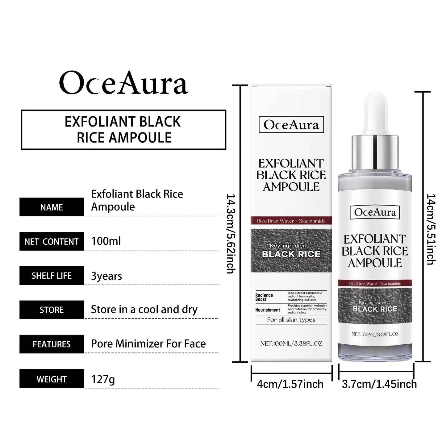 Rice Exfoliating Serum Nourish Dry Skin Oil Control Lock Moisture Skin Clean Pores Gentle Smooth Brighten Body Care Scrub 100ml