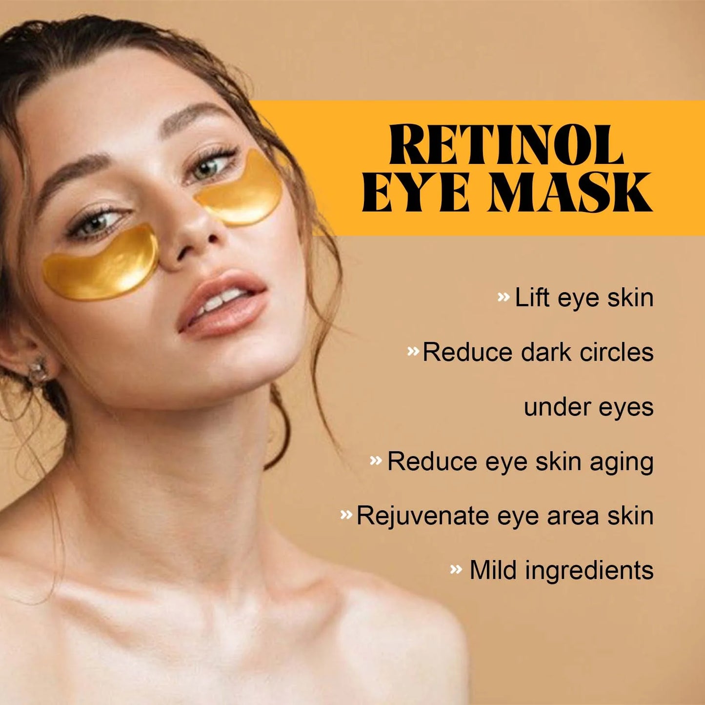 Hoygi Retinol Eyes Mask Moisturizing Remove Dark Circle Fade Fine Line Anti-aging Firming Lifting Smoothing Eye Skin Care Mask