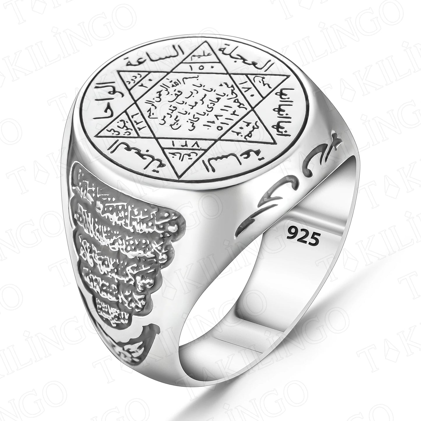 Seven Archangels Ring for Men 925 Sterling Silver The Seal Of Solomon