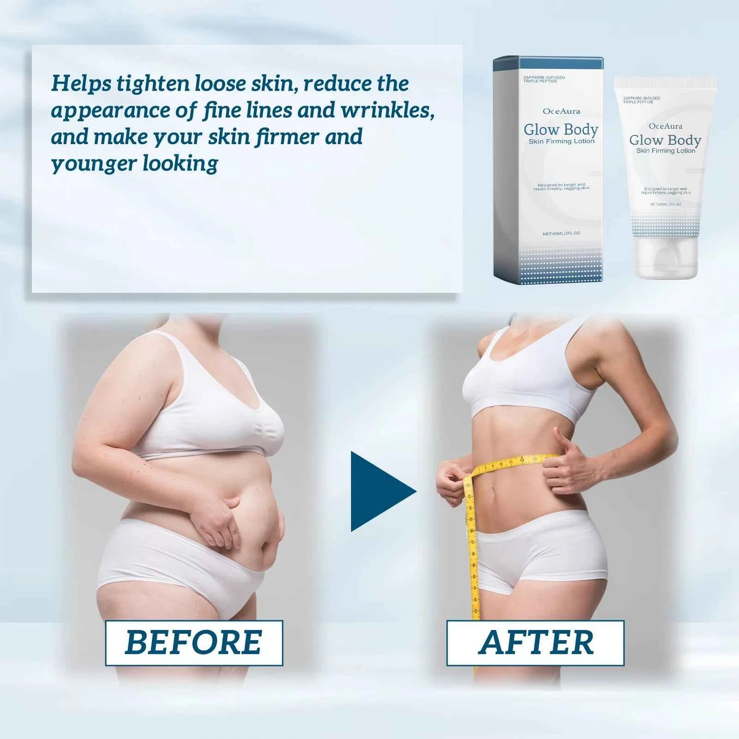 Oceaura Body Firming Lotion Tightening Loose Skin Deep Moisturize Reduce Sagging Remove Wrinkle Friming Glowing Body Skin Lotion