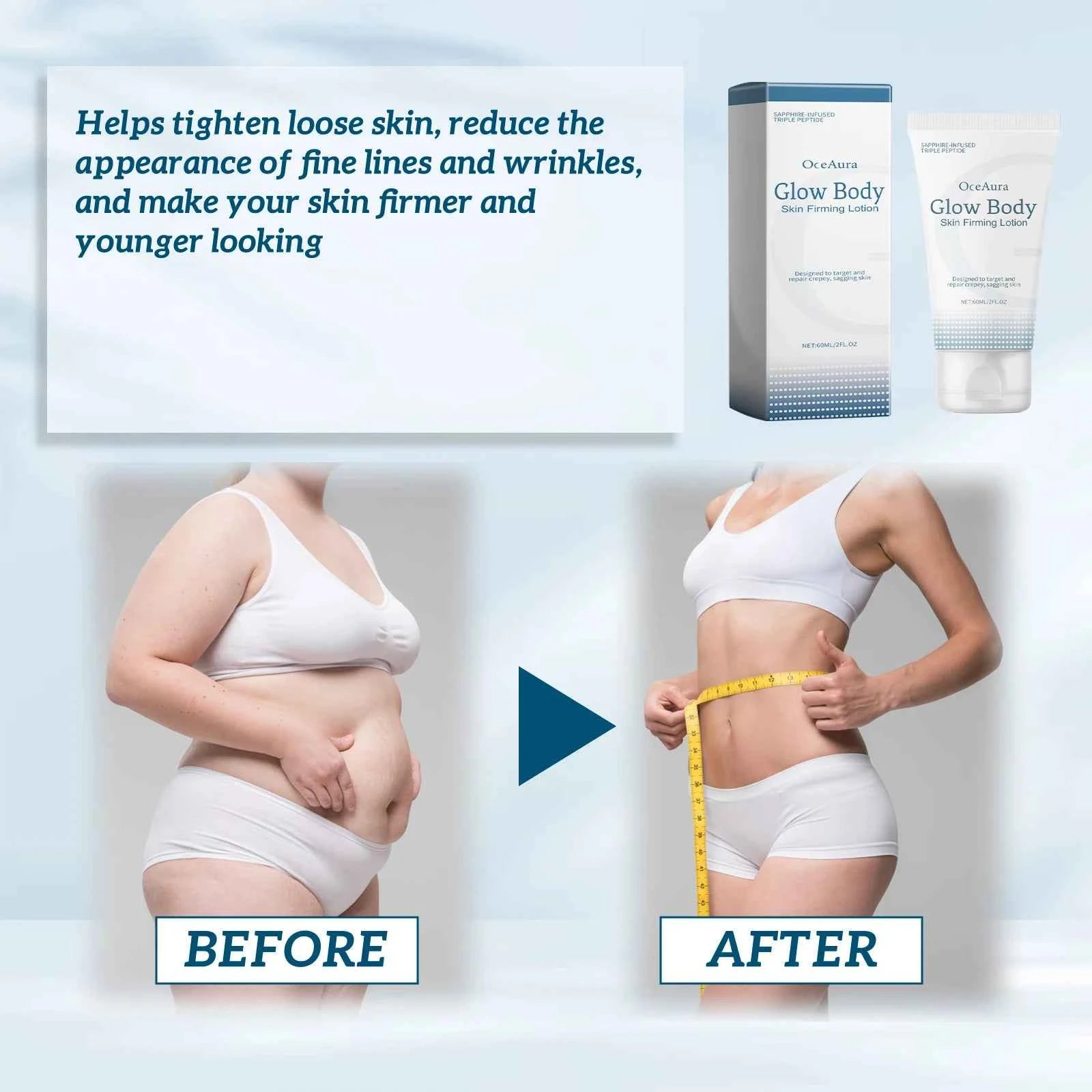 Oceaura Body Firming Lotion Tightening Loose Skin Deep Moisturize Reduce Sagging Remove Wrinkle Friming Glowing Body Skin Lotion