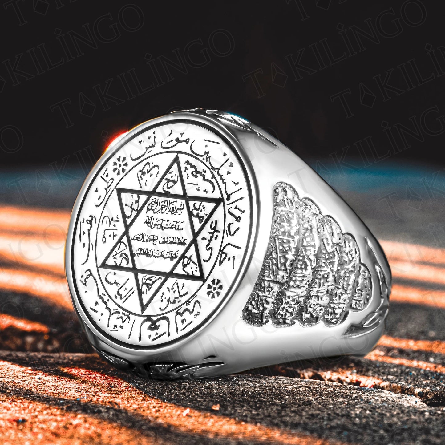 Seven Archangels Ring for Men 925 Sterling Silver The Seal Of Solomon Tetragrammaton Archangels Protection Amulet Ring