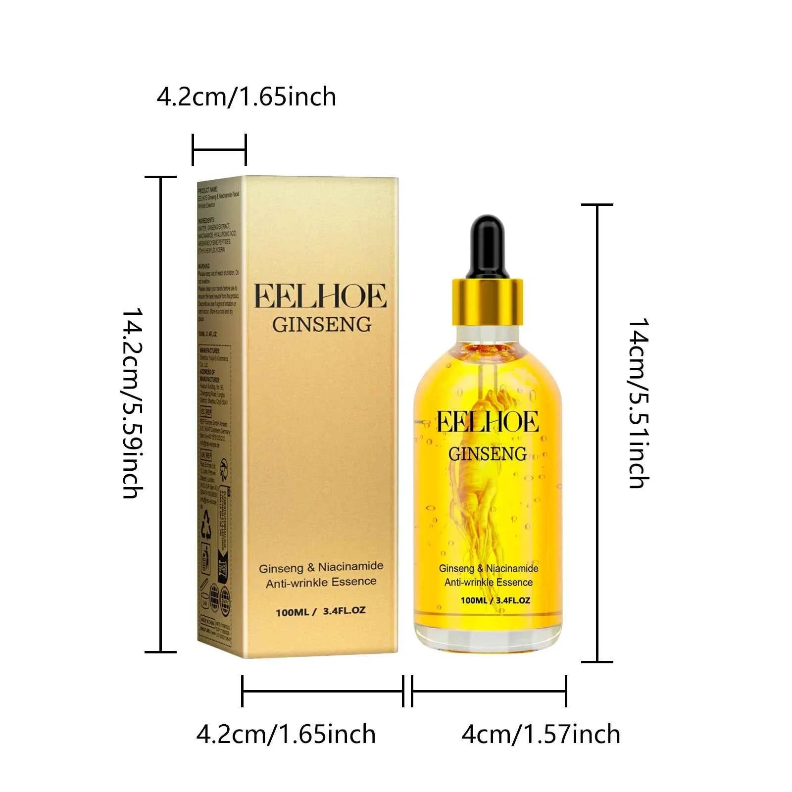Eelhoe Ginseng Face Anti Wrinkle Serum Reduce Fine Lines Tightening Hydrating Anti-aging Plumping Face Smooth Skin Care Serum