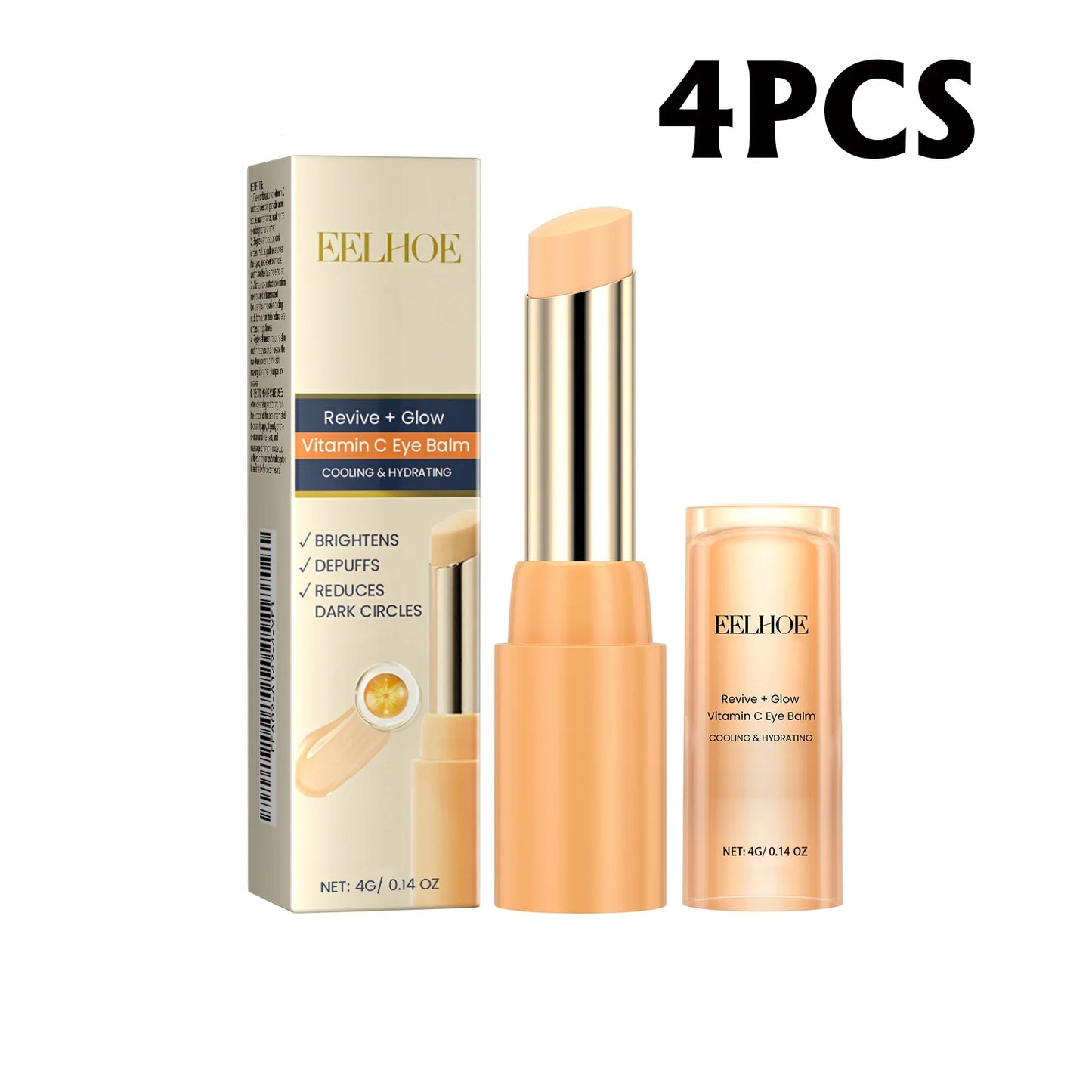 EELHOE Vitamin C Eye Balm for Repairing Dark Circles Moisturizing and Firming Transparent Texture Vitamin C Eye Cream Stick - AMULET RING STORE