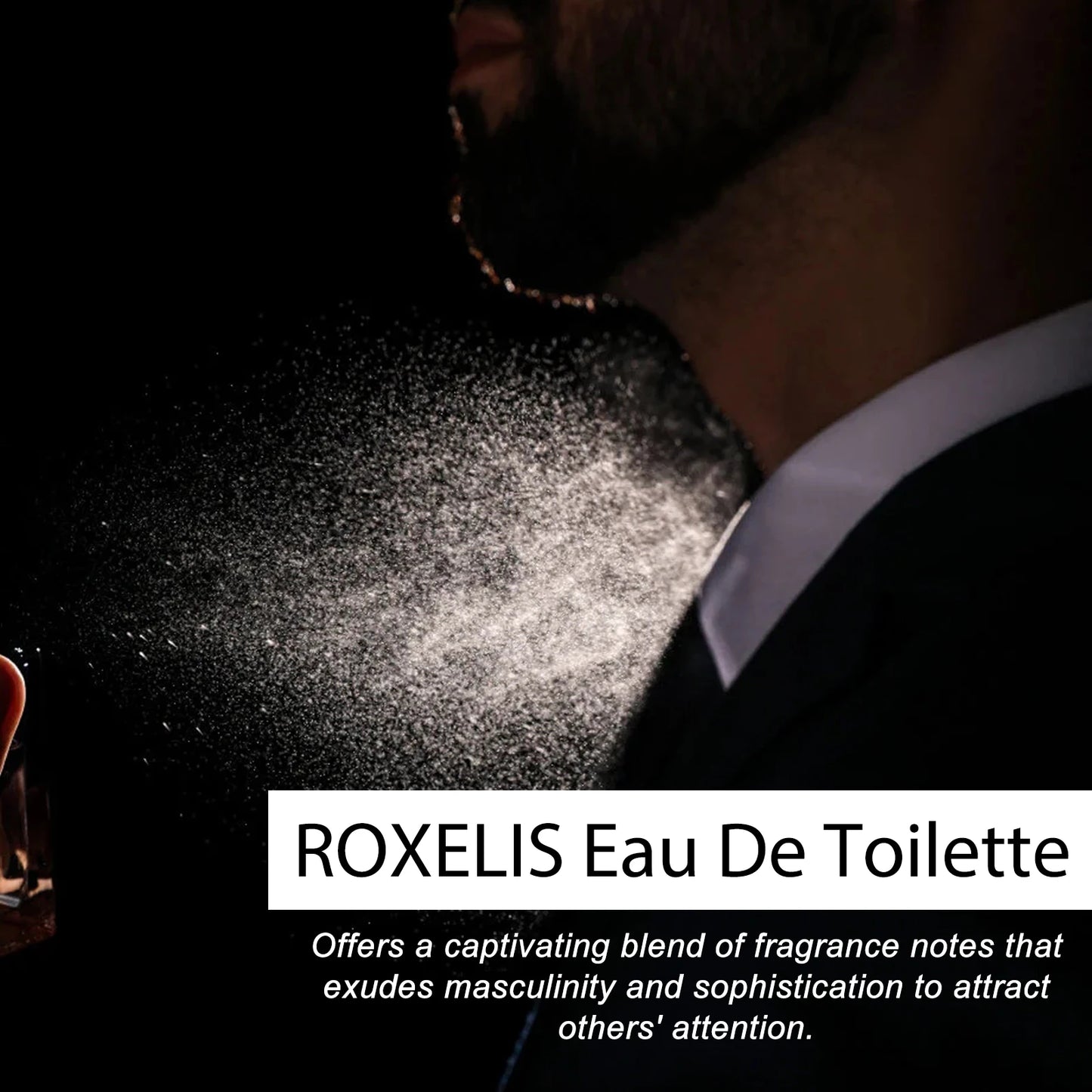 Roxelis 50ml Gentlemen Perfume Eau De Toilette Lasting Woody Fragrance Remove Bad Odor for Dating Bussiness Gift Men Body Spray