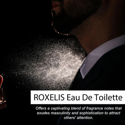 Roxelis 50ml Gentlemen Perfume Eau De Toilette Lasting Woody Fragrance Remove Bad Odor for Dating Bussiness Gift Men Body Spray