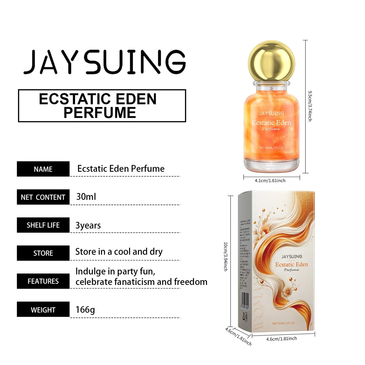 Jaysuing 30ml Carnival Eden Perfume Lasting Floral Fragrance Charm Woman Dating Atmosphere Refresh Body Natural Glamour Perfume