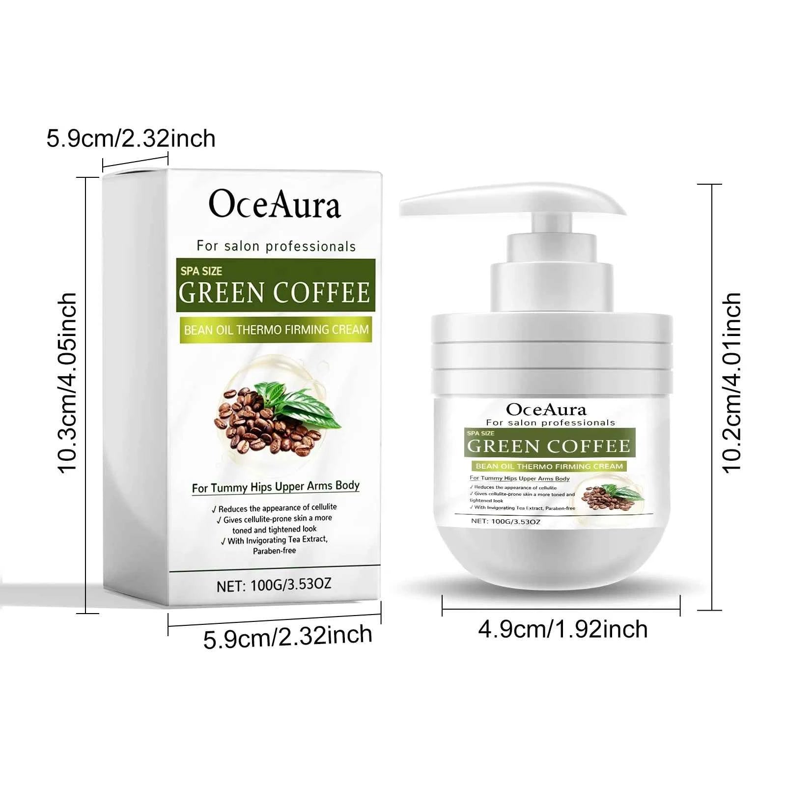 100g Oceaura Green Coffee Soybean Oil Firm Body Cream Shrink Pores Remove Acne Pimples Moisturize Nourish Massage Body Lotion