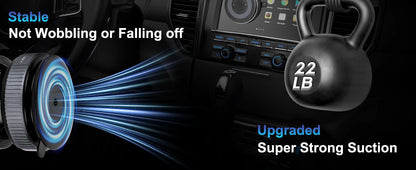 Car Mount Vacuum Magnetic Holder Foldable Strong Suction Stand For Cell Phone For iPhone 16 15 12 13 14 11 ProMax Live Streaming