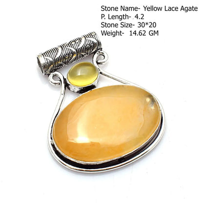 Genuine Labradorite Rutile Topaz Lapis Jasper  Pendant