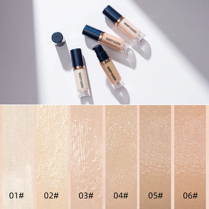 Beauty Glazed 6 Color Liquid Foundation Concealer - Full Coverage, Long-Lasting, Waterproof, Natural Effect, - AMULET RING STORE