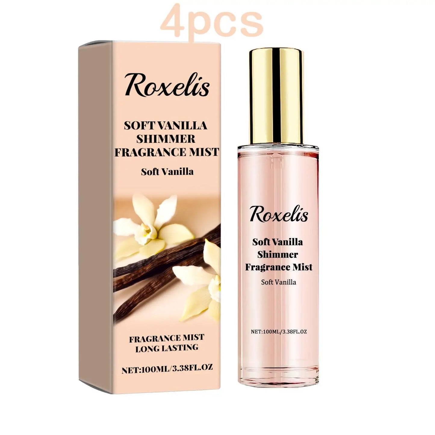 Roxelis 100ml Soft Vanilla Glitter Perfume Spray Floral Seduction Fragrance Mist Freshing Lasting Glamour Daily Dating Perfume