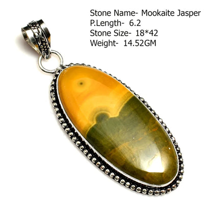 Genuine Blue Topaz Citrine Glass Agate Jasper Amethyst Pendant