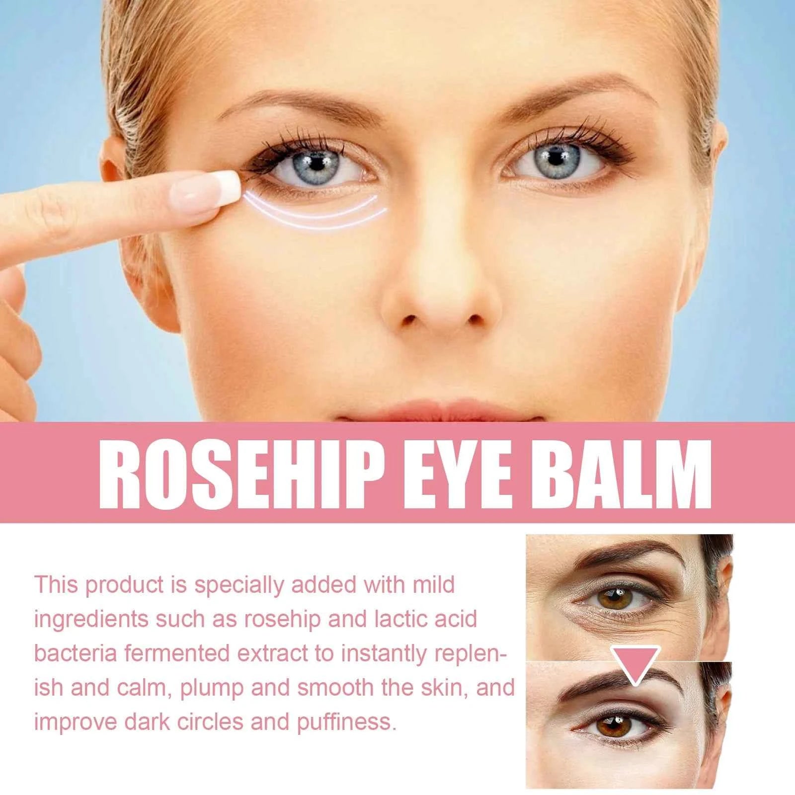Rosehip Eye Cream Stick Reduce Dark Eyes Circles Remove Wrinkles Fine Lines Around Eyes Anti Aging Lifting Firming Eye Cream