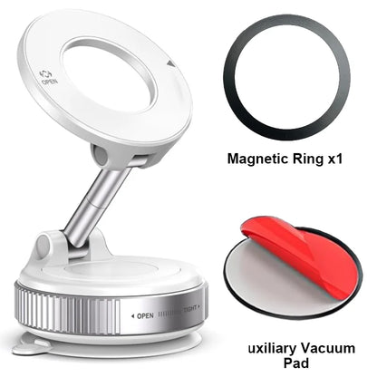 Car Mount Vacuum Magnetic Holder Foldable Strong Suction Stand For Cell Phone For iPhone 16 15 12 13 14 11 ProMax Live Streaming