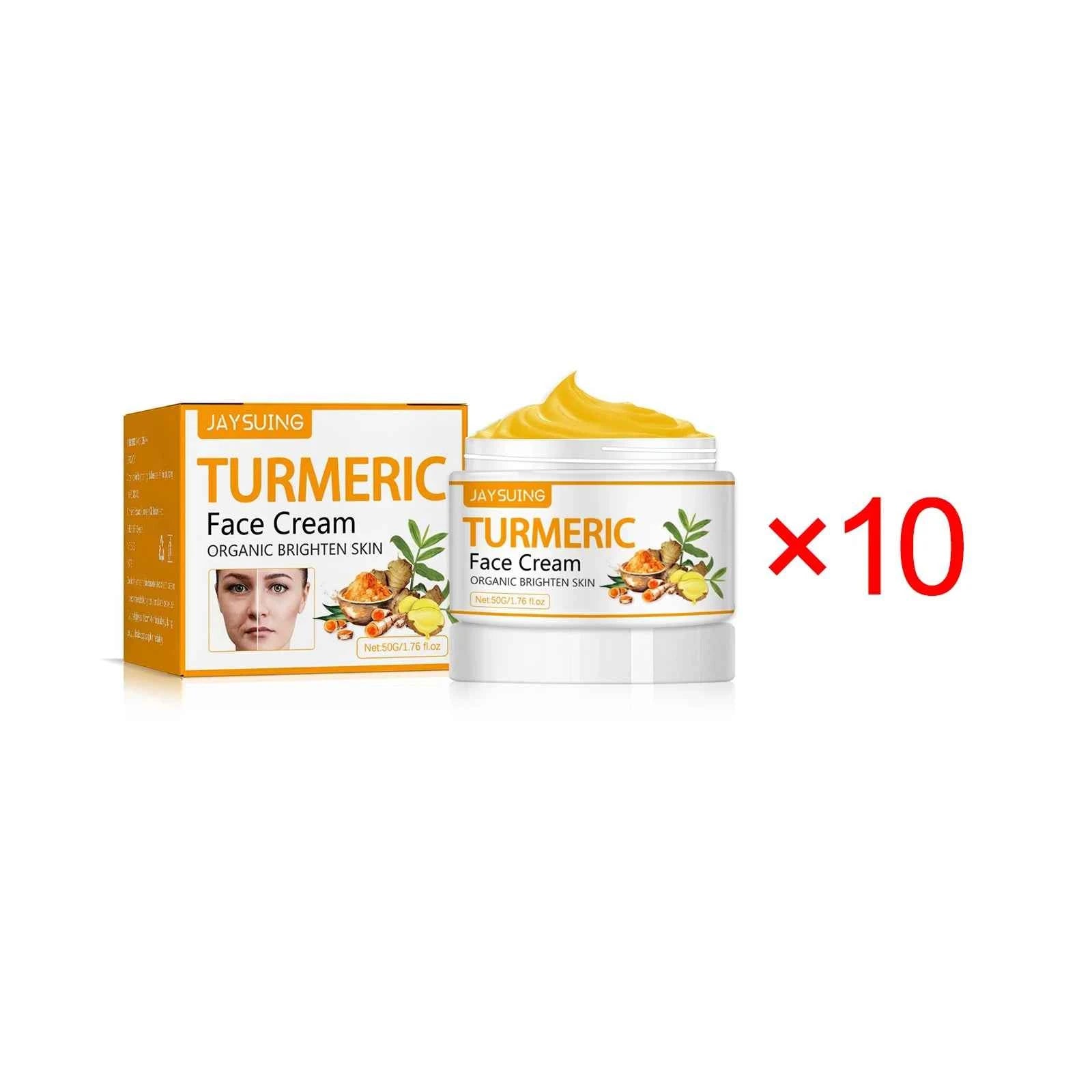Jaysuing 50g Turmeric Firm Face Cream Fade Fine Lines Hydrating Oil Control Repair Dry Rough Skin Brightening Skin Care Cream