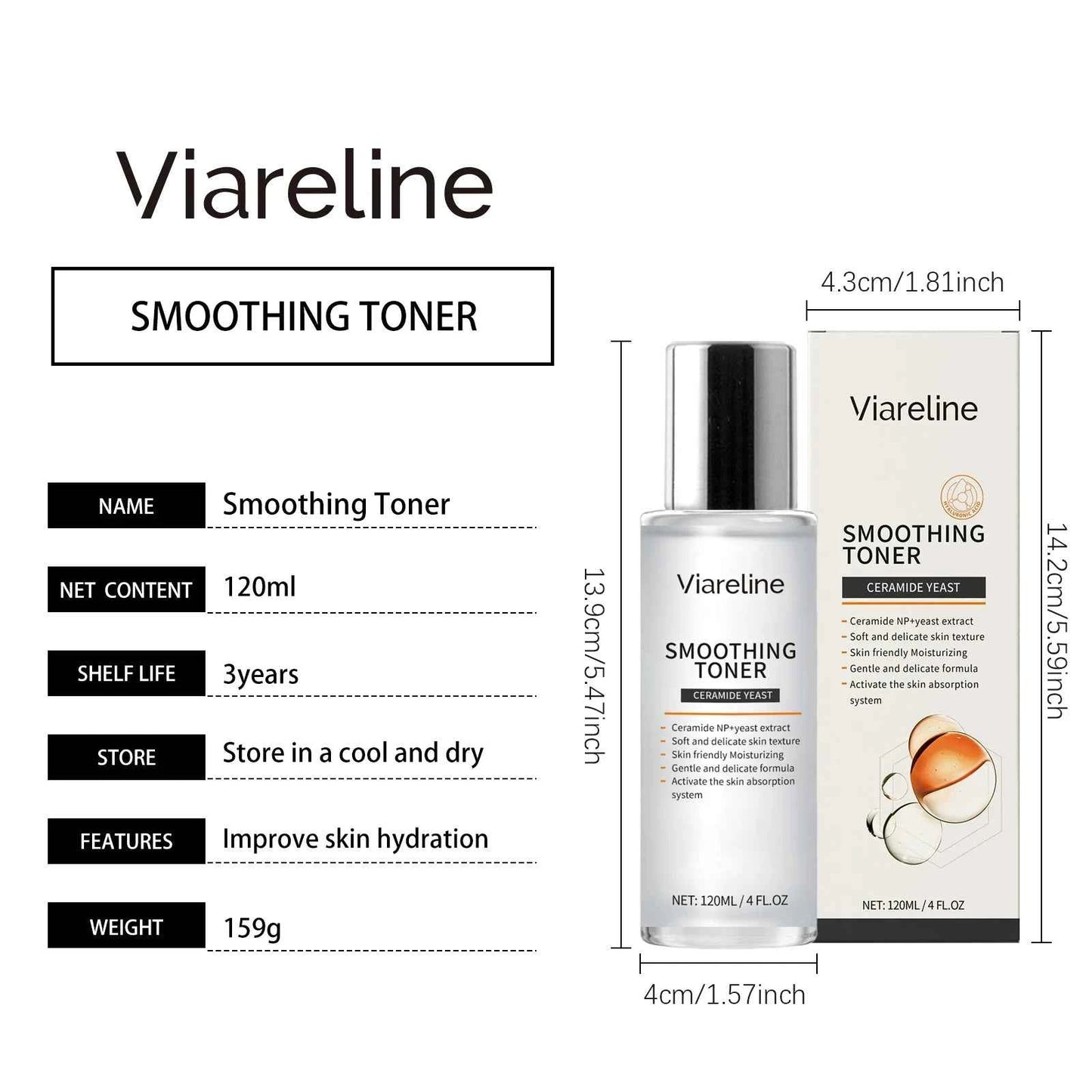 Viareline Moisturizing Facial Serum Set Nicotinamide Hyaluronic Acid Brighten Skin Facial Tighten Reduce Wrinkles Soften Serum