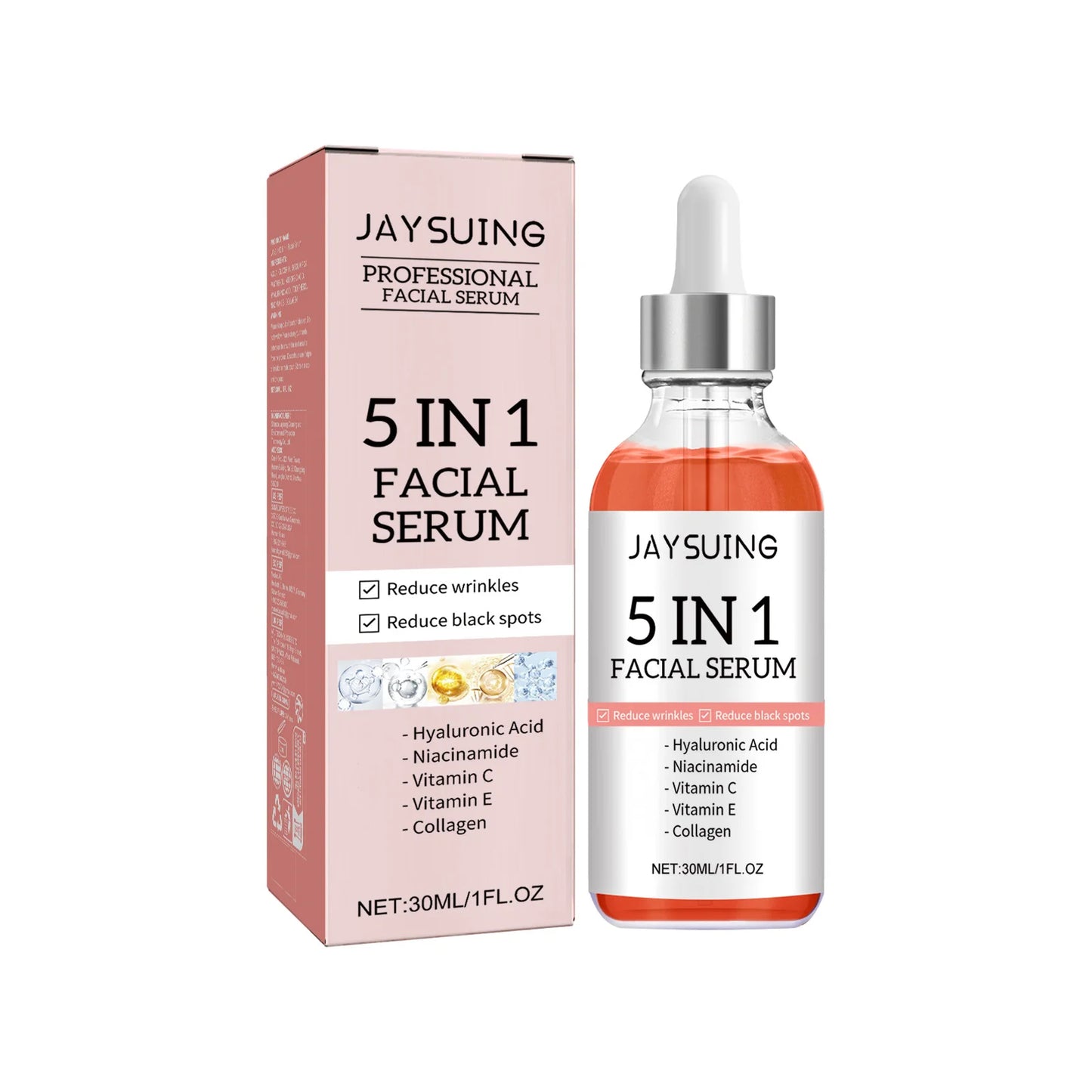 30ml Jaysuing Whiten Anti-Aging Facial Essence Reduce Fine Lines Firm Shrink Pores Fade Spots Moisturize Brighten Facial Essence - AMULET RING STORE