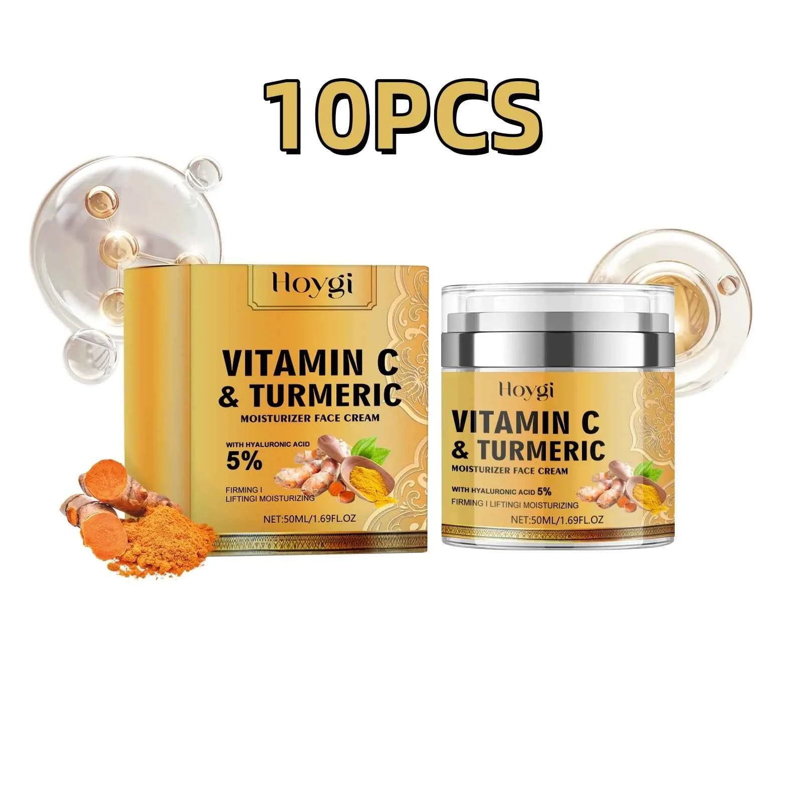 50ml Hoygi Turmeric Collagen Face Cream Dilute Color Spots Reduce Wrinkles Natural Skin Whiten Brighten Firm Moisturize Cream