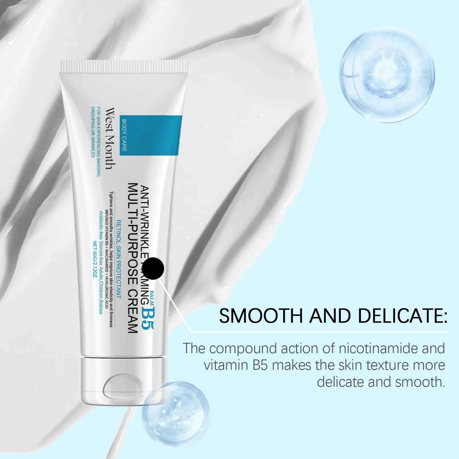 West&Month 60g Butter B5 Firming Cream Face Body Care Improve Sagging Skin Moisturizing Fade Wrinkles Tightening Skin Cream
