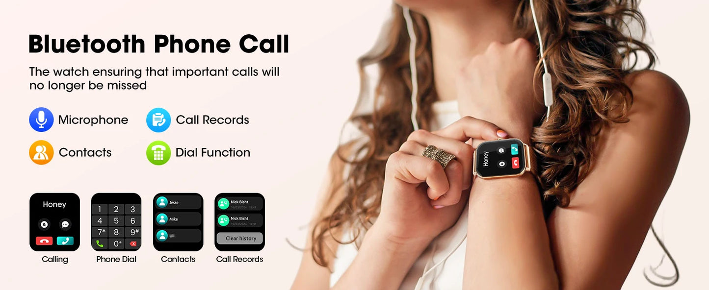 Karchilor 2025 Smartwatch, 1.85 High-Definition Large Screen, Women'S Fitness Tracker, Men'S Ip68 Waterproof, Sports Watch