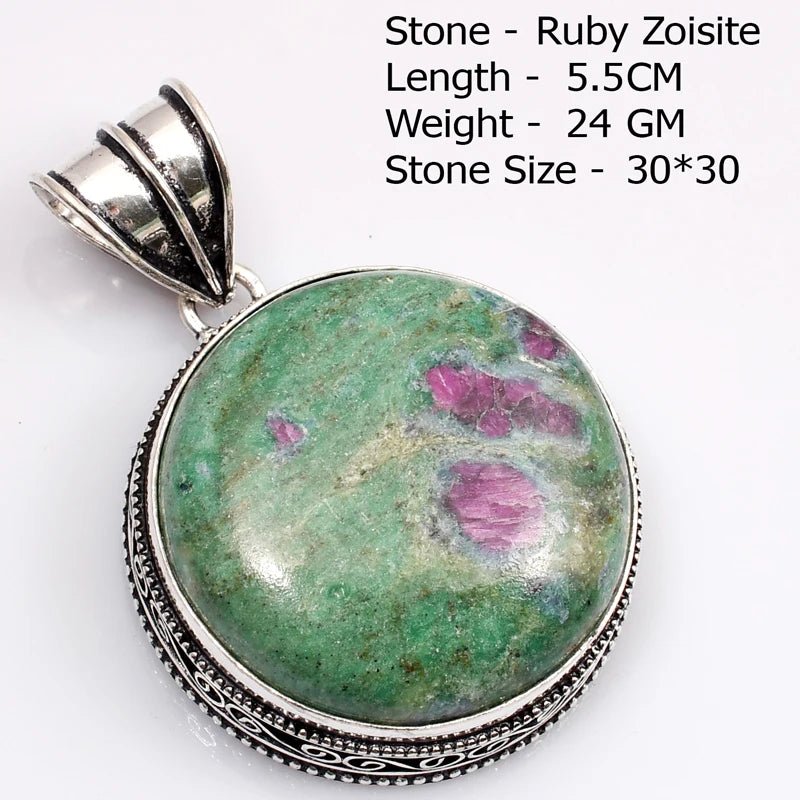 Genuine Moonstone Rose Quartz Pyrite Azurite  Pendant