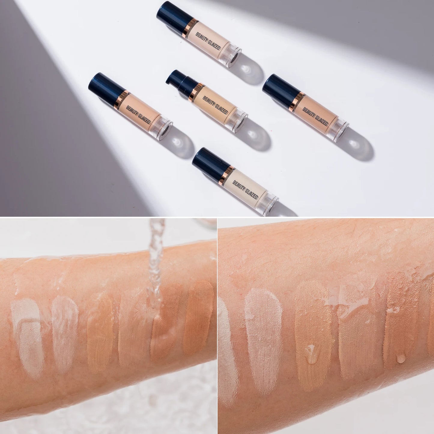 Beauty Glazed 6 Color Liquid Foundation Concealer - Full Coverage, Long-Lasting, Waterproof, Natural Effect, - AMULET RING STORE