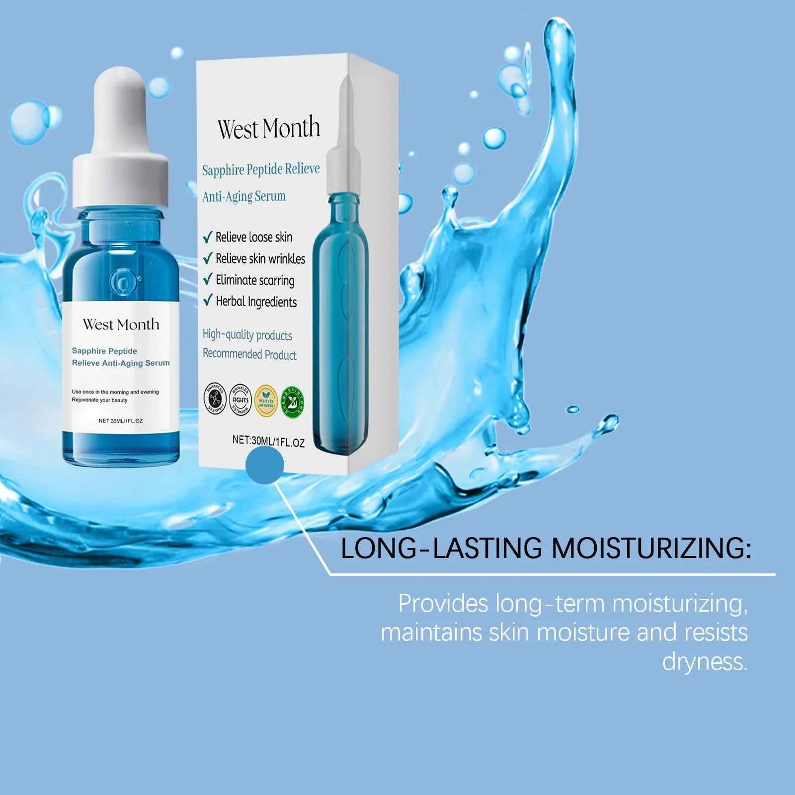 West&Month 30ml Remove Wrinkles Facial Serum Lift Firming Fine Lines Anti Wrinkle Moisturizing Skin Care Tighten Face Serum
