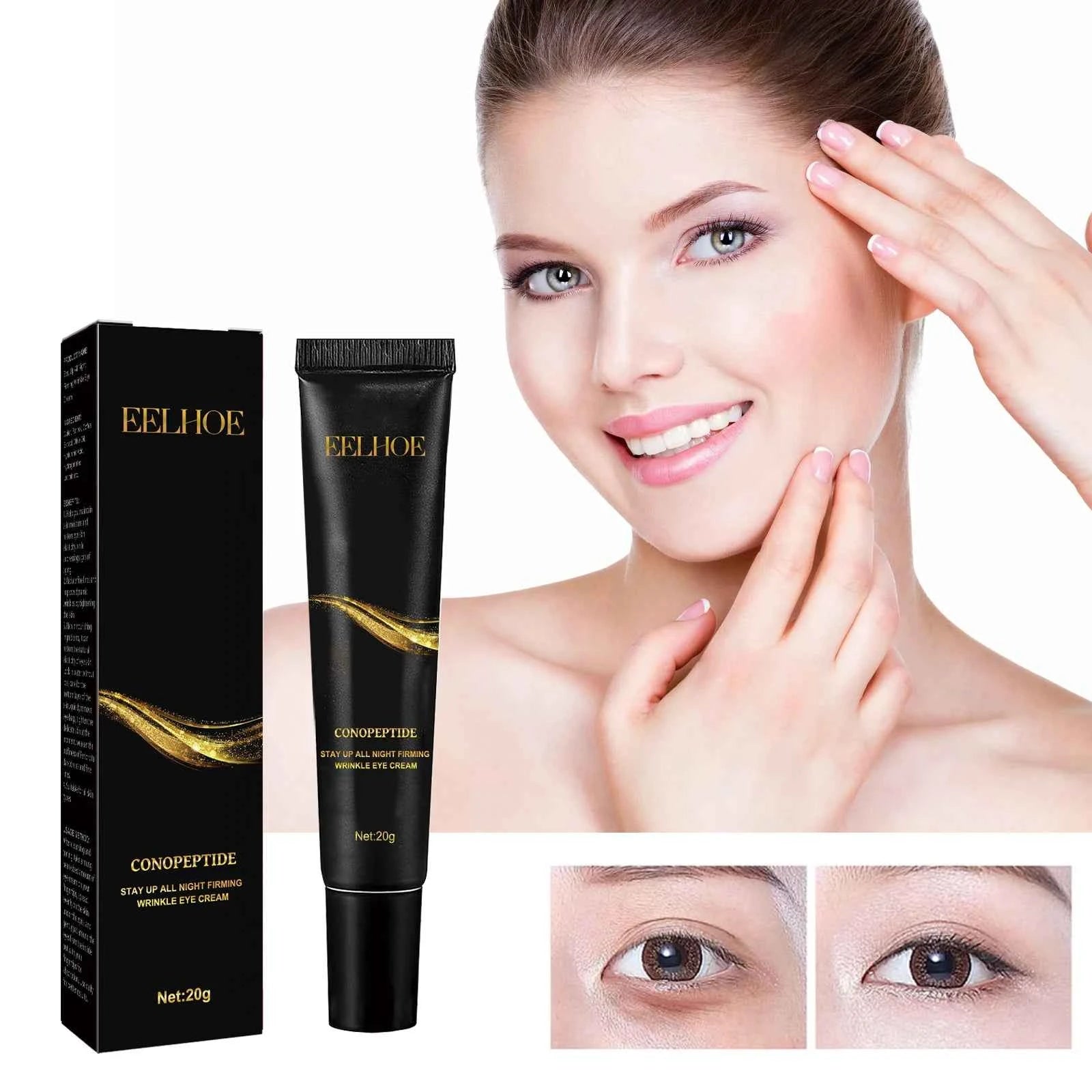 EELHOE Instant Eye Bag Removal Cream Collagen Removal Wrinkles Firming Skin Fade Fine Lines Brighten Dark Circle Anti Puffiness