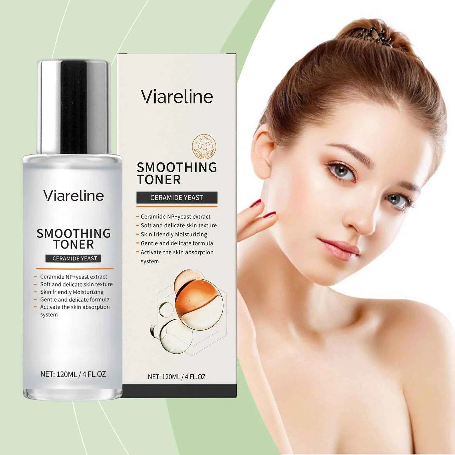 Viareline Moisturizing Facial Serum Set Nicotinamide Hyaluronic Acid Brighten Skin Facial Tighten Reduce Wrinkles Soften Serum