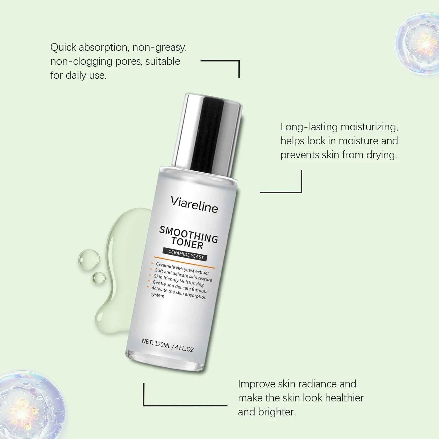 Viareline Moisturizing Facial Serum Set Nicotinamide Hyaluronic Acid Brighten Skin Facial Tighten Reduce Wrinkles Soften Serum