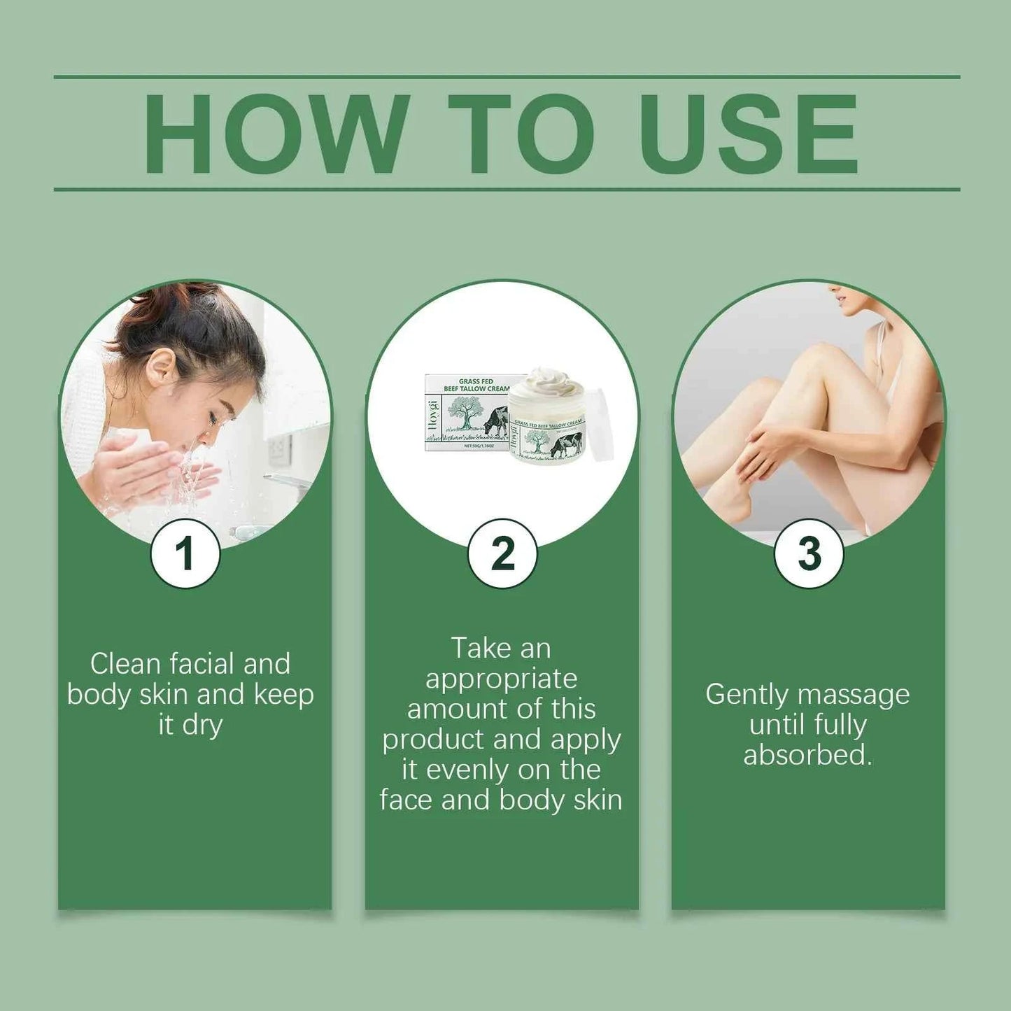 Hoygi Natural Beef Tallow Balm Lasting Moisturizing Improve Skin Texture Enhance Elasticity Smoothing Softening Face Skin Cream