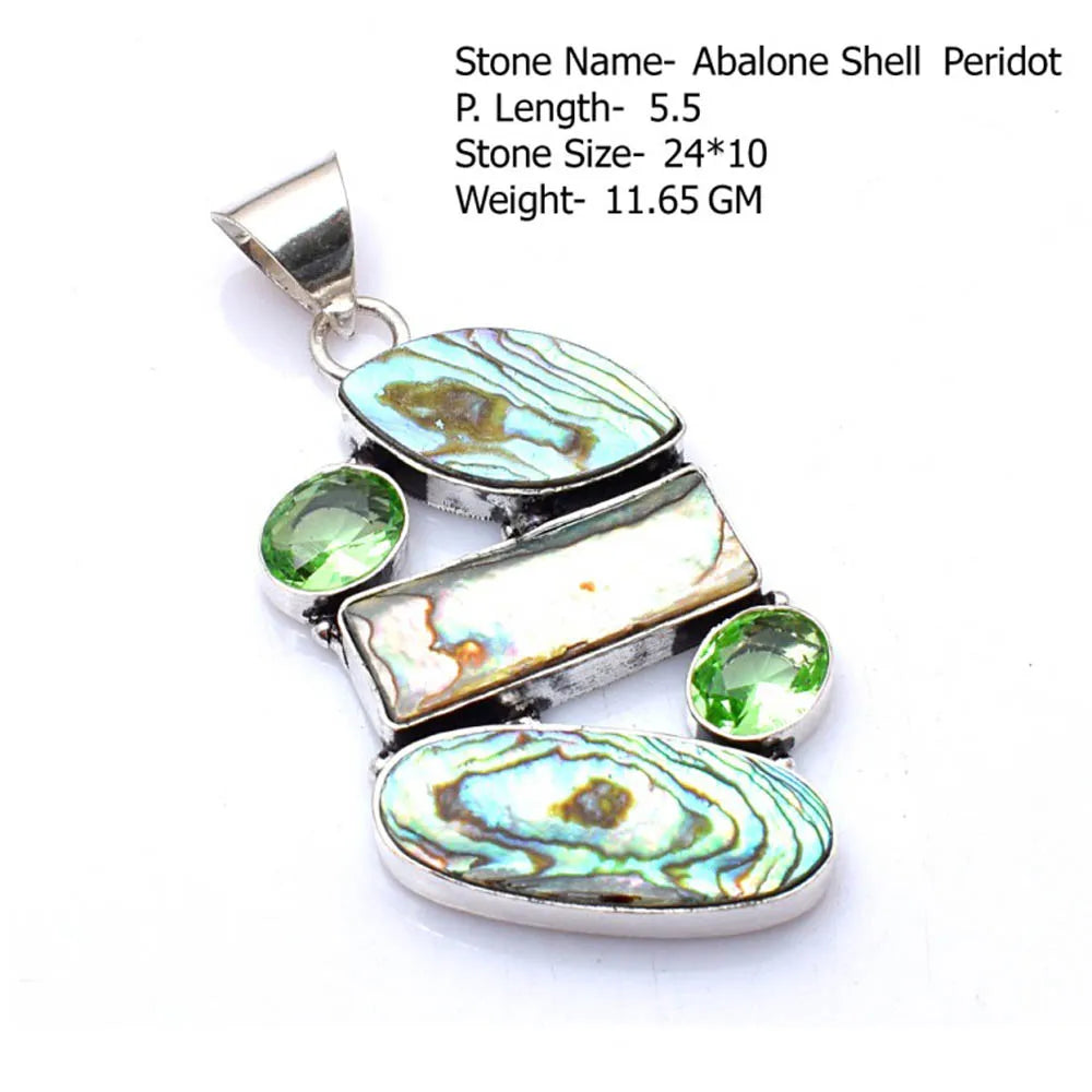 Genuine Moonstone Botswana Agate Prehnite Owyhee Opal  Pendant Women Jewelry gift