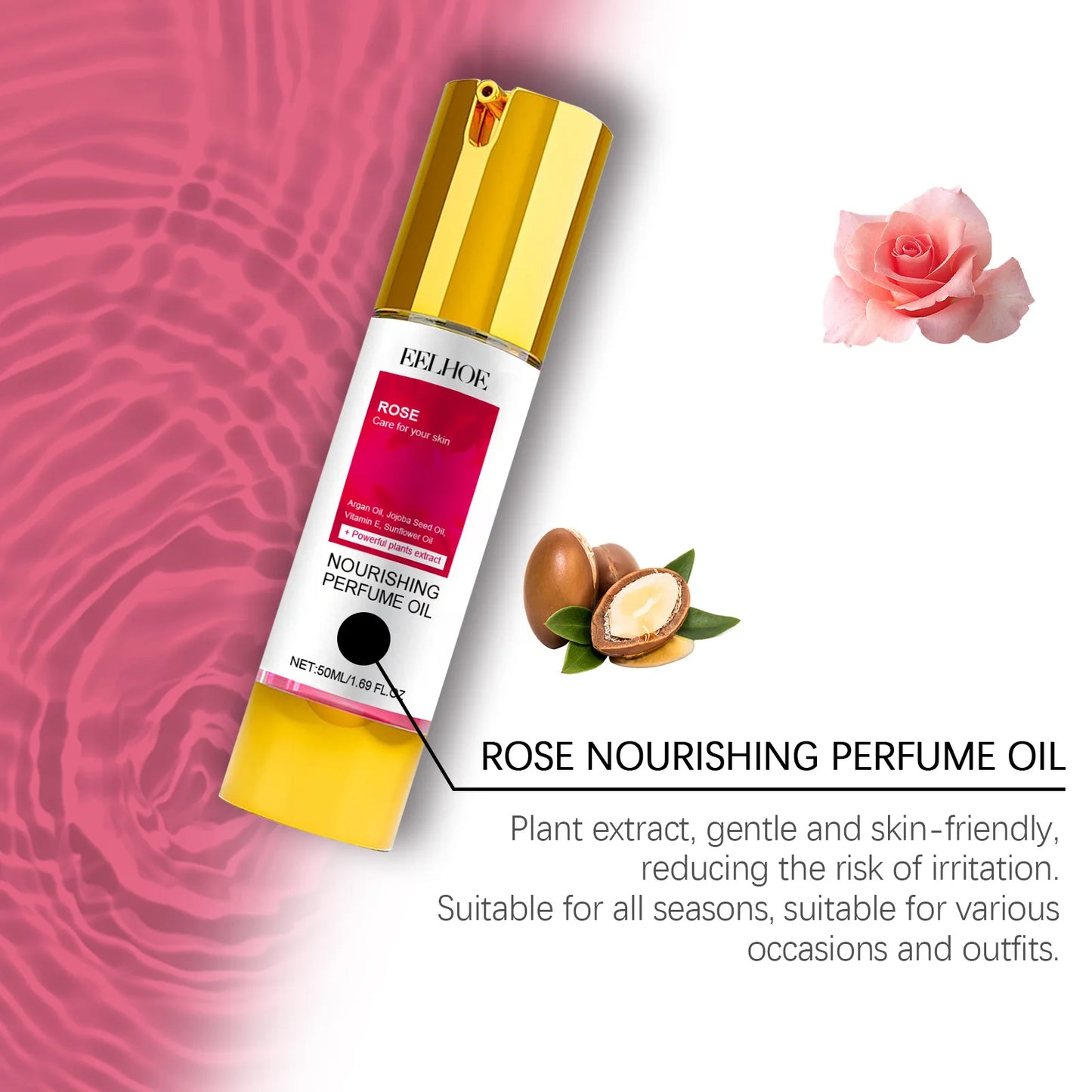 Eelhoe 50ml Rose Pheromone Flirting Perfume Long Lasting Fragrance Dating Add Charm Floral Scent Natural Refreshing Perfume Mist