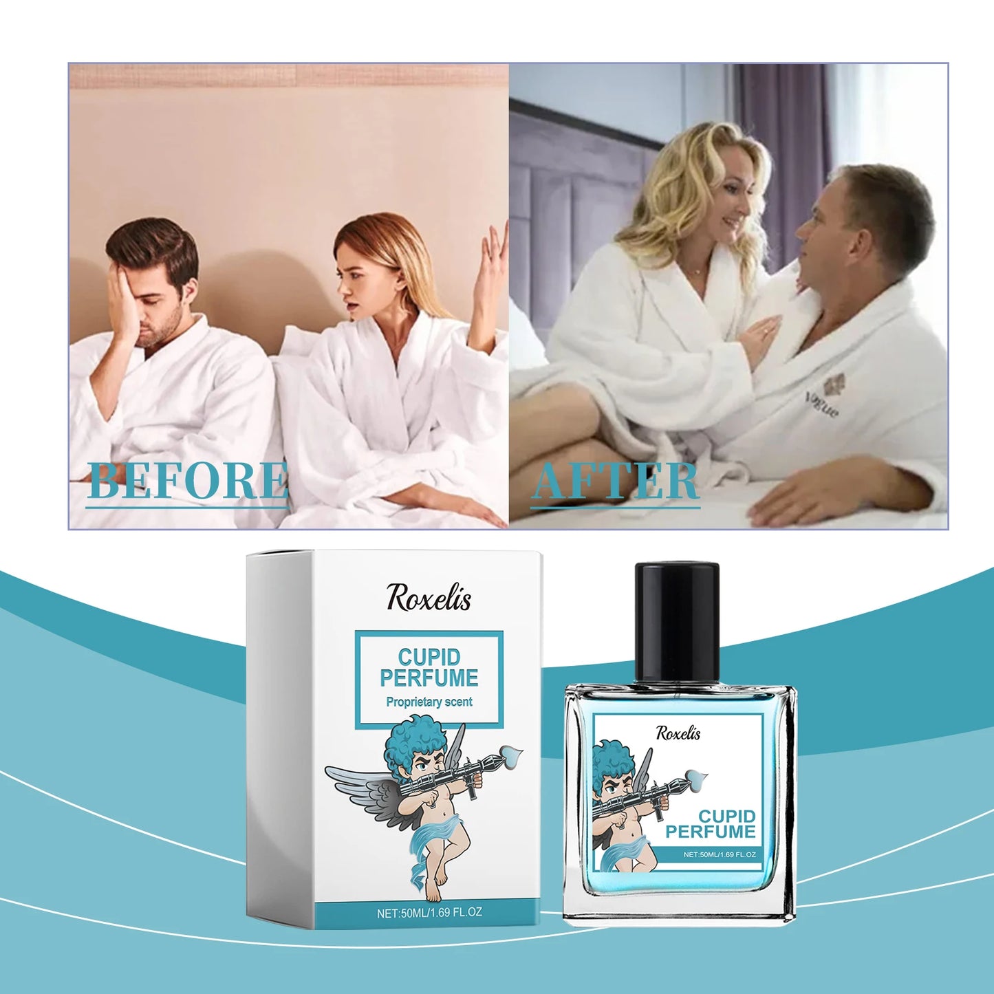 Roxelis 50ml Cupid Glamour Perfume Men Pheromone Fragrance Long Lasting Gentlemen Festival Couple Gifts Cologne Charming Perfume