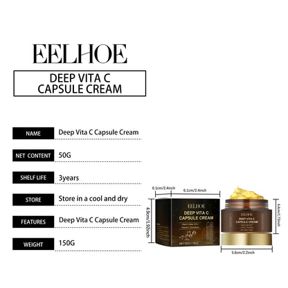 Eelhoe 50g Vitamin C Capsule Face Cream Moisturizer Lighten Melanin Even Skin Tone Nourish Facial Brightening Skin Care Cream - AMULET RING STORE