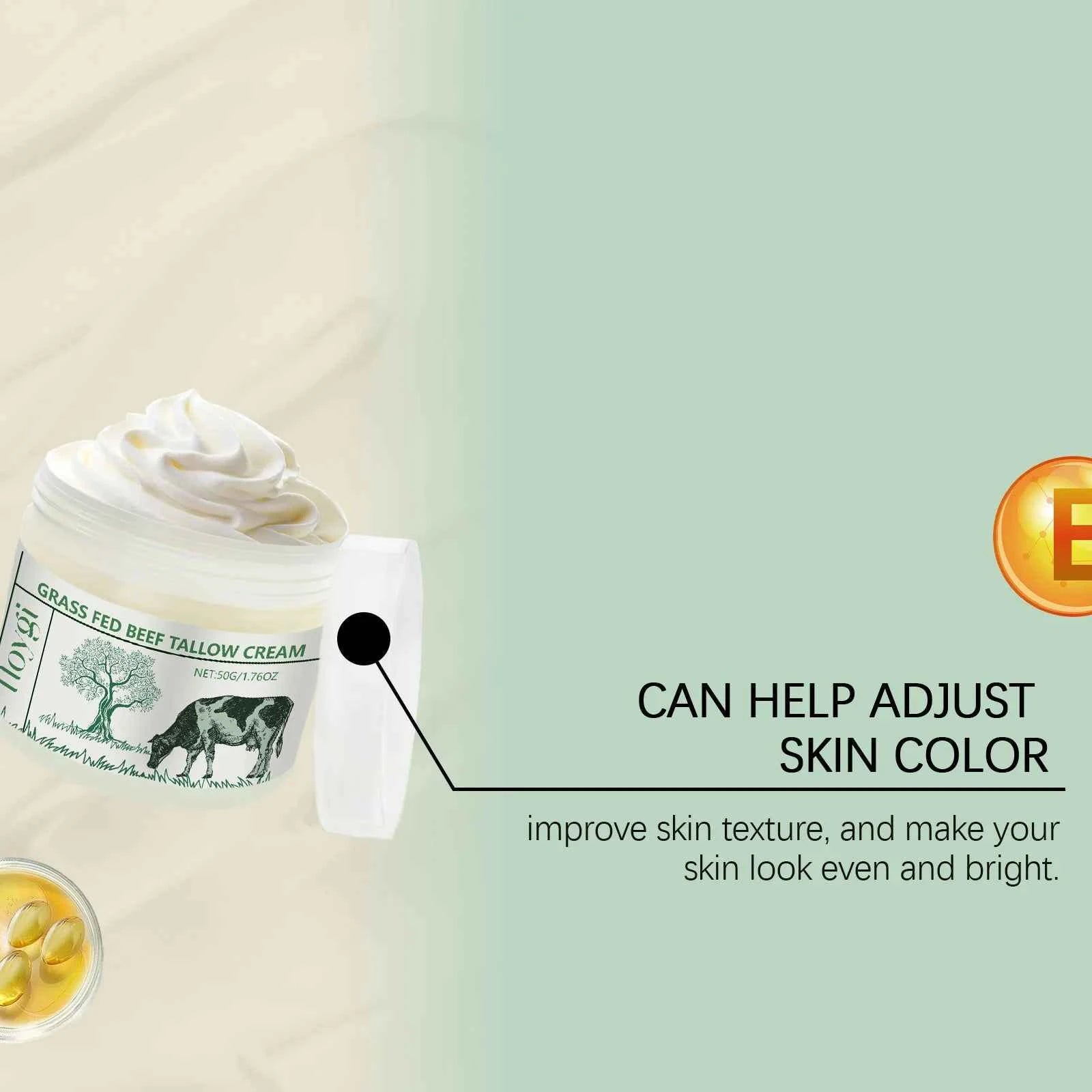 Hoygi Natural Beef Tallow Balm Lasting Moisturizing Improve Skin Texture Enhance Elasticity Smoothing Softening Face Skin Cream