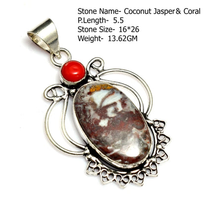 Genuine Labradorite Rutile Topaz Lapis Jasper  Pendant