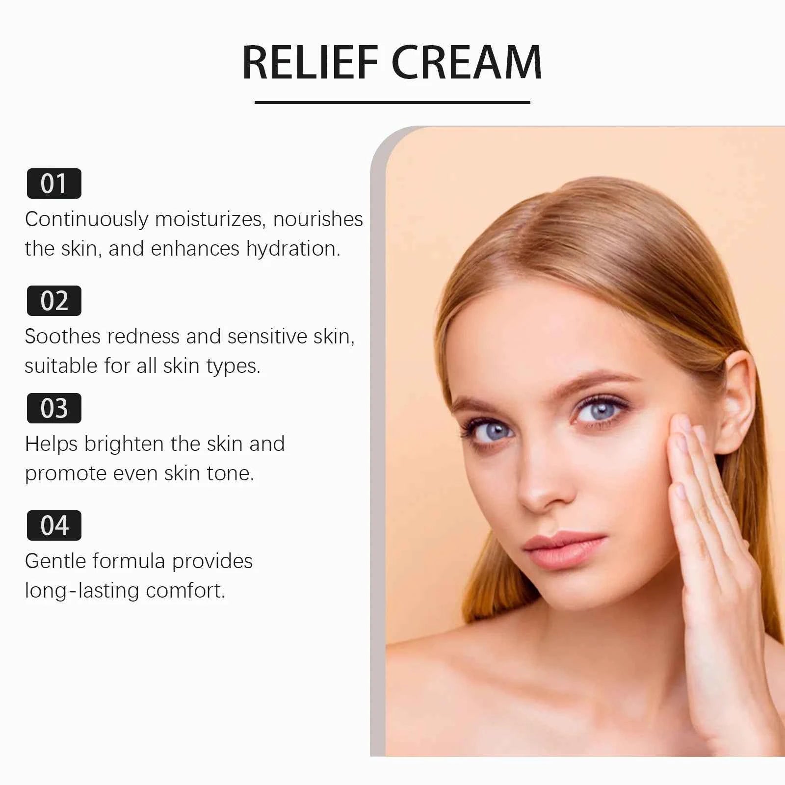 Ouhoe 50g 345 Relief Cream Brightening Skin Hydrate Facial Reapir Blemishes Nourish Long Lasting Moisturizer Soothing Face Cream