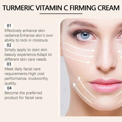 Turmeric Vitamin C Face Cream Anti Aging Skin Tighten Reduce Wrinkles Fine Lines Hydrate Nourish Skin Gentle Moisturizing Cream