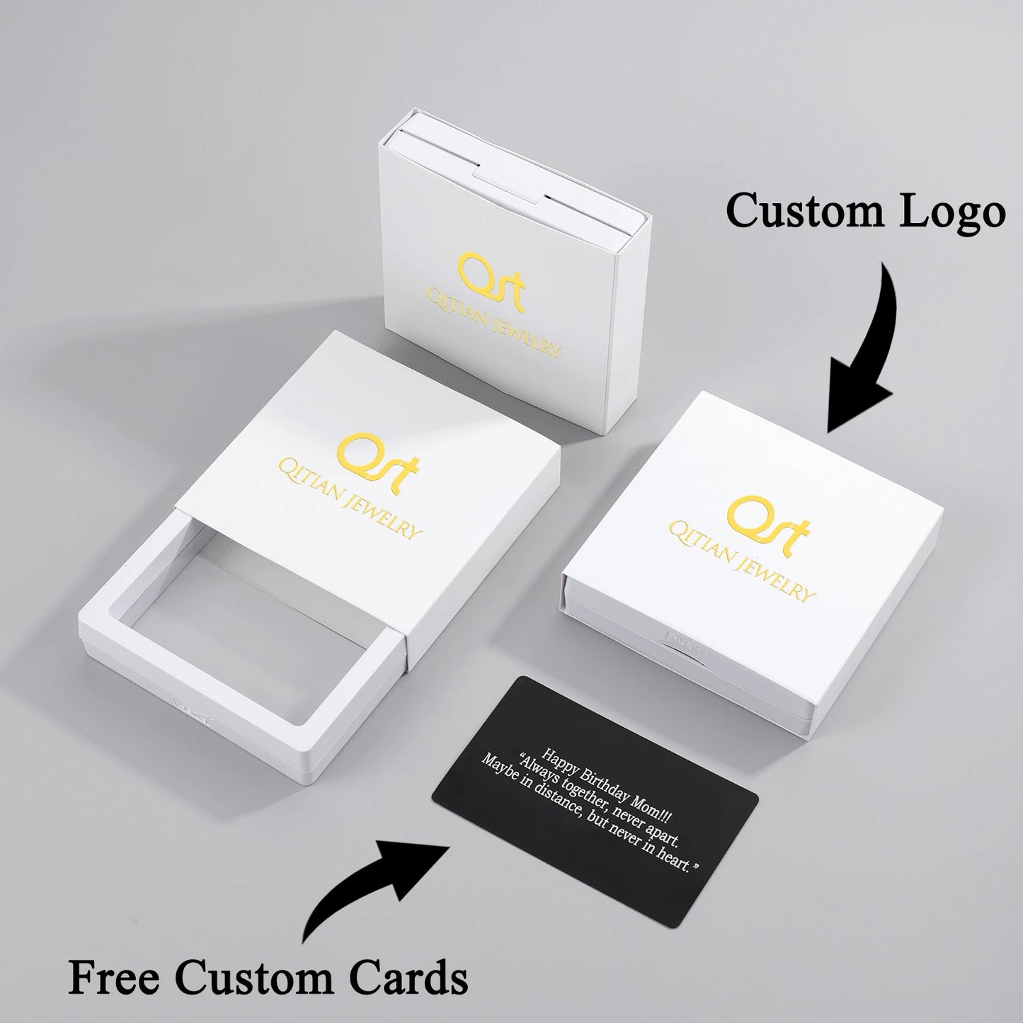 Qitian Personalized Name Necklace With Heart For Women Custom Gold Stainless Steel BlingBling Pendant Custom Iced Out Necklaces