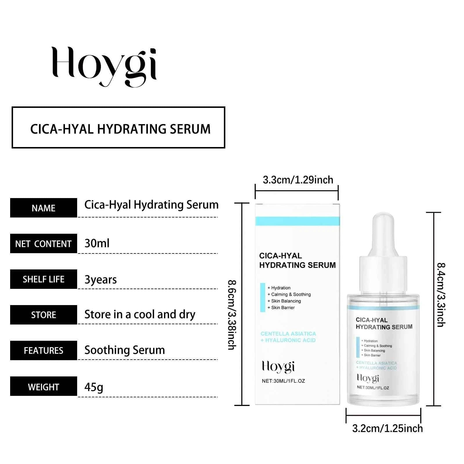 Hoygi 30ml Hyaluronic Acid Hydrating Face Serum Brightening Skin Tone Improve Dullness Moisturizing Face Care Nourish Face Serum