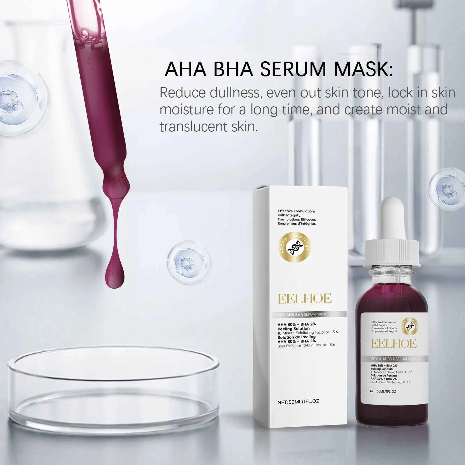 EELHOE Salicylic Acid Facial Serum Gentle Nourishing Improve Dullness Smoothing Oil Control Moisturize Refreshing Face Serum