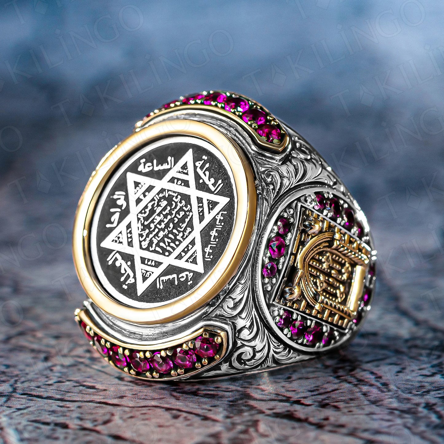 The Seal Of Solomon Tetragrammaton Archangels Protection Amulet Ring AMULET RING STORE