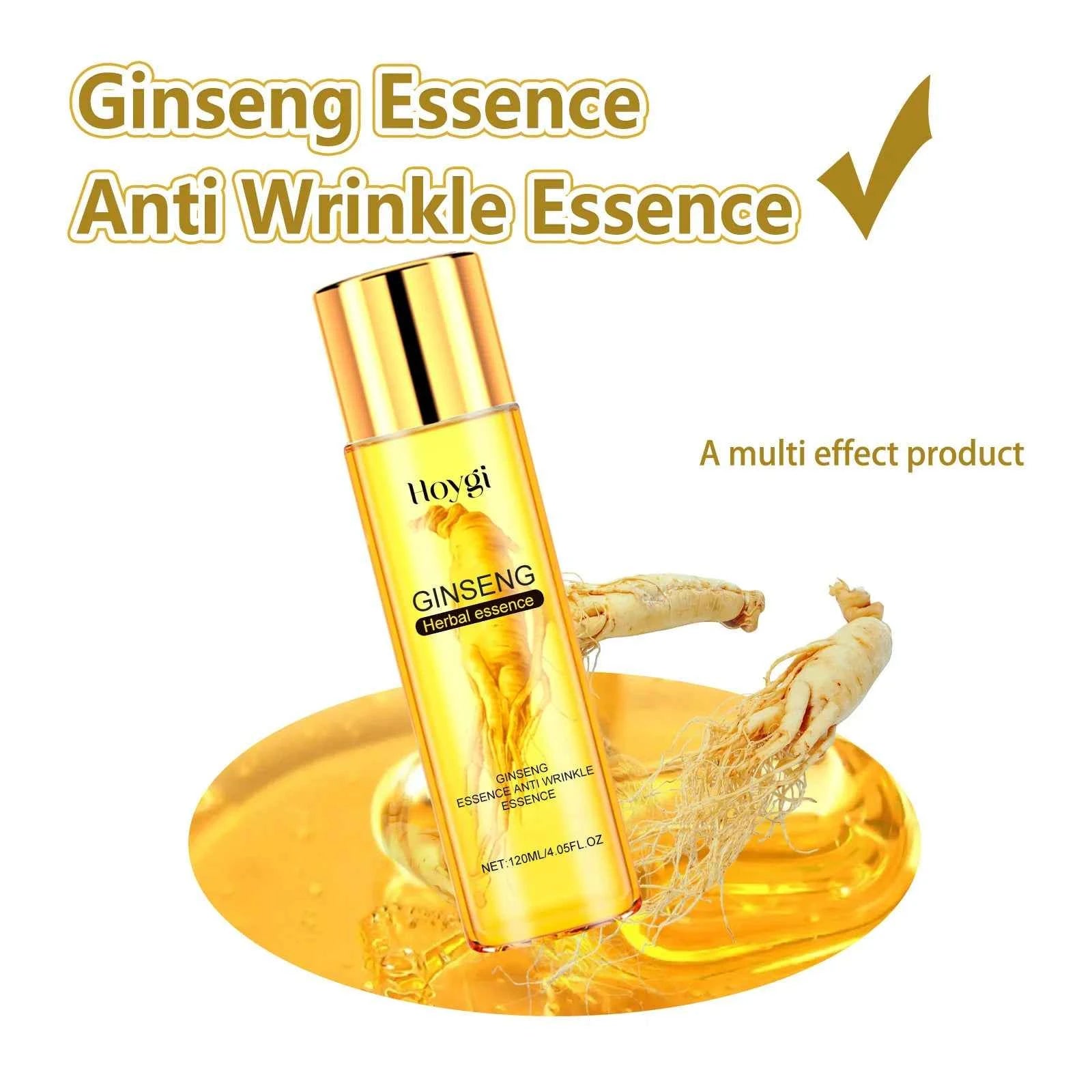 Hoygi 120ml Ginseng Anti Wrinkles Face Serum Fade Fine Lines Repair Face Dullness Hydration Brighten Moisturizing Facial Serum