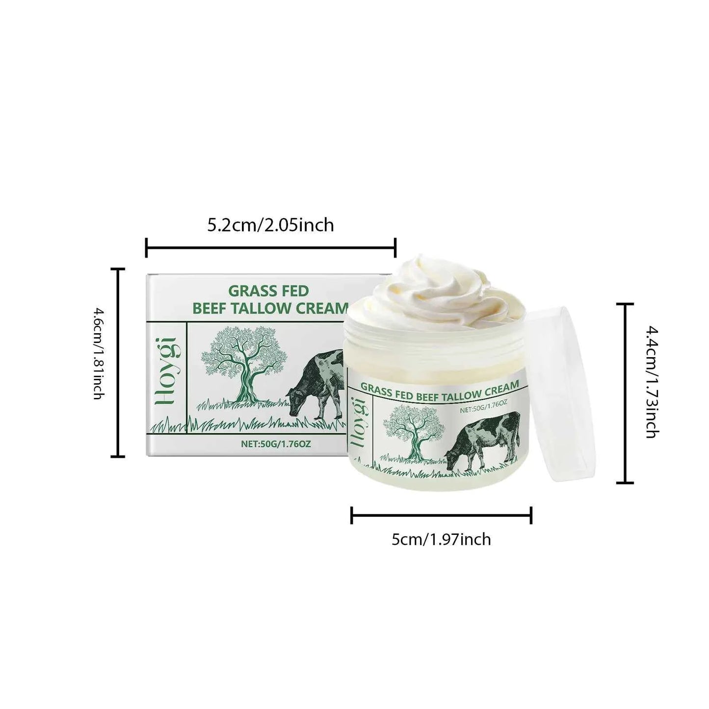 Hoygi Natural Beef Tallow Balm Lasting Moisturizing Improve Skin Texture Enhance Elasticity Smoothing Softening Face Skin Cream