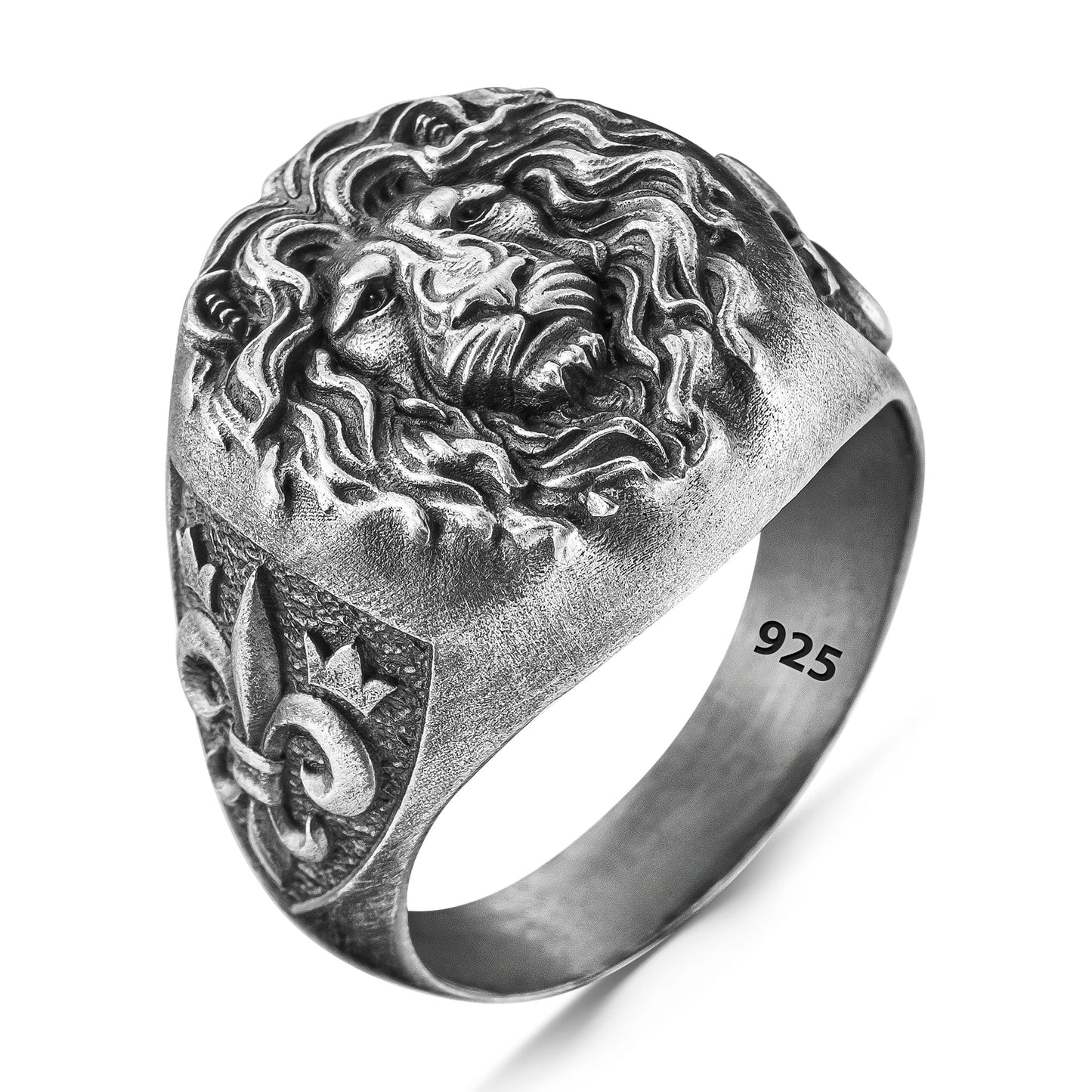 925K Sterling Silver Lion Ring, Lion King Signet Ring, Vintage Silver Ring, 3D Lion Head Men's Ring, Lion Ring Heavy Metal ring