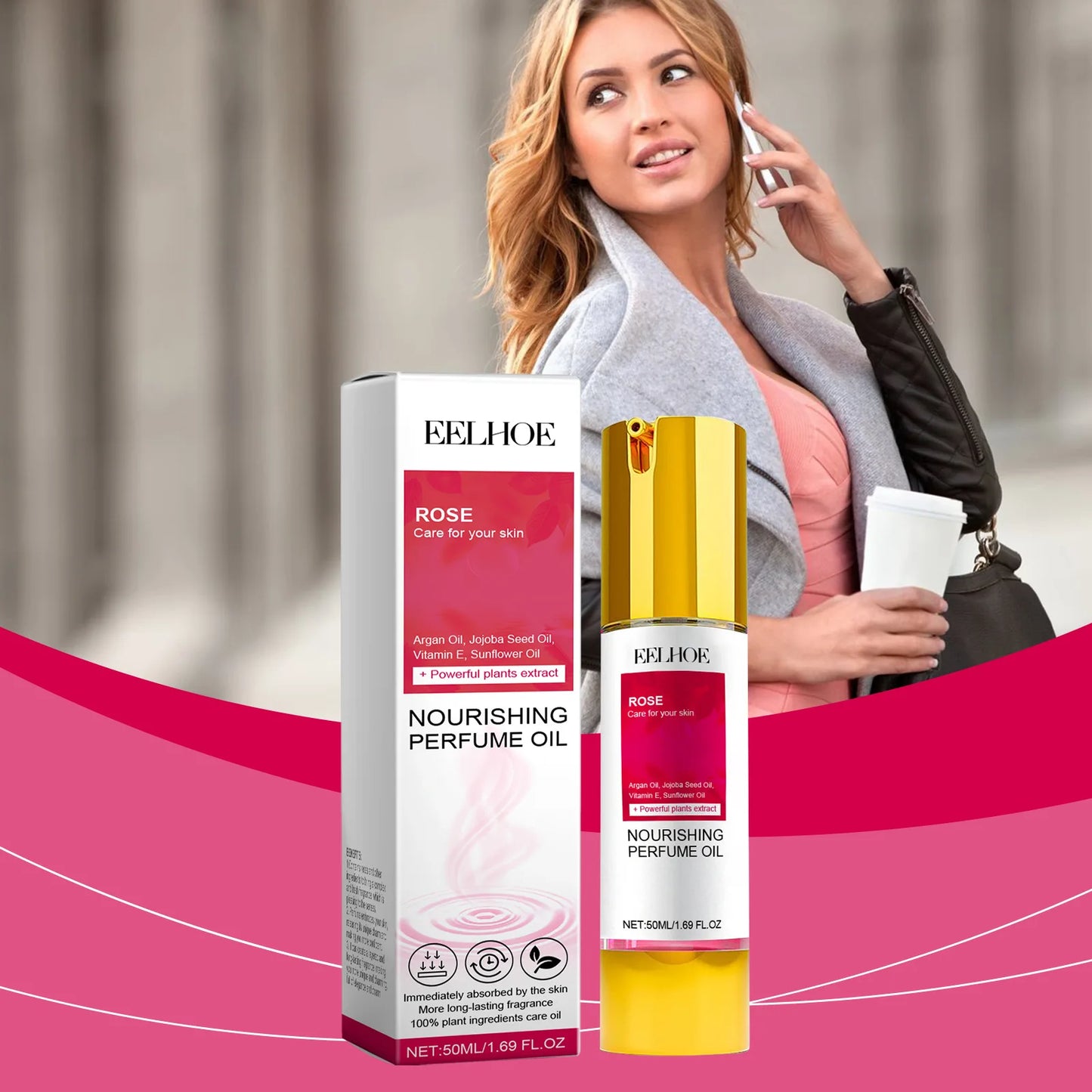 Eelhoe 50ml Rose Pheromone Flirting Perfume Long Lasting Fragrance Dating Add Charm Floral Scent Natural Refreshing Perfume Mist